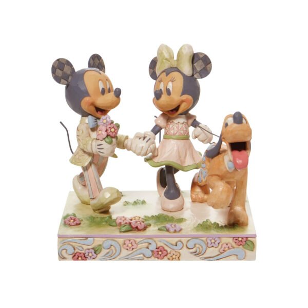 Mickey and Minnie Mouse Walking Pluto Figurine